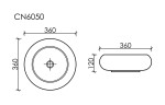 Умывальник чаша накладная круглая (цвет Белый Матовый) Element 360x360x120мм