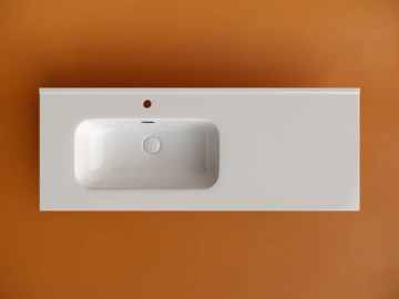 Раковина накладная мебельная CERAMICANOVA Element с отверстием под смеситель чаша слева 1210x465x180 мм цвет белый CN7006L