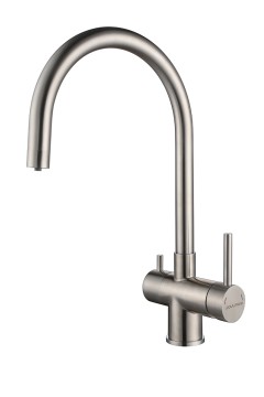 Смеситель для кухни HELLER, брашированная сталь, He213218-BS, Paulmark