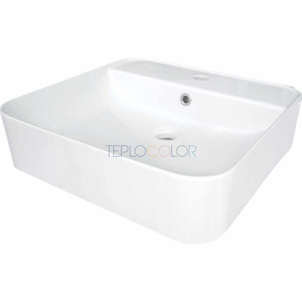 Керамическая раковина, на столешницу/настенная, с бортиком для смесителя