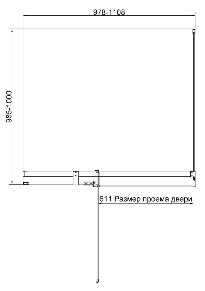 Душевой уголок Экстенза (Extenza) VSR-4EX101110CLG, 1000/1100*1000, брашированное золото, стекло прозрачное