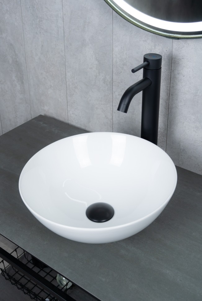 Раковина Gid 9081W 51243 накладная белая 36x36x14