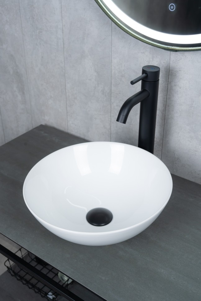 Раковина Gid 9081W 51243 накладная белая 36x36x14