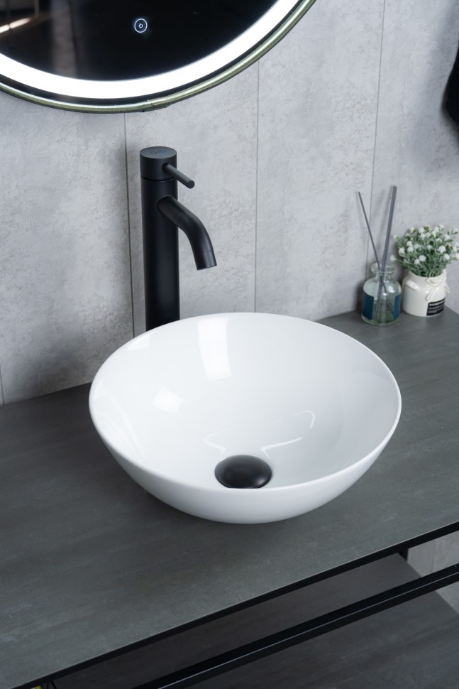 Раковина Gid 9081W 51243 накладная белая 36x36x14