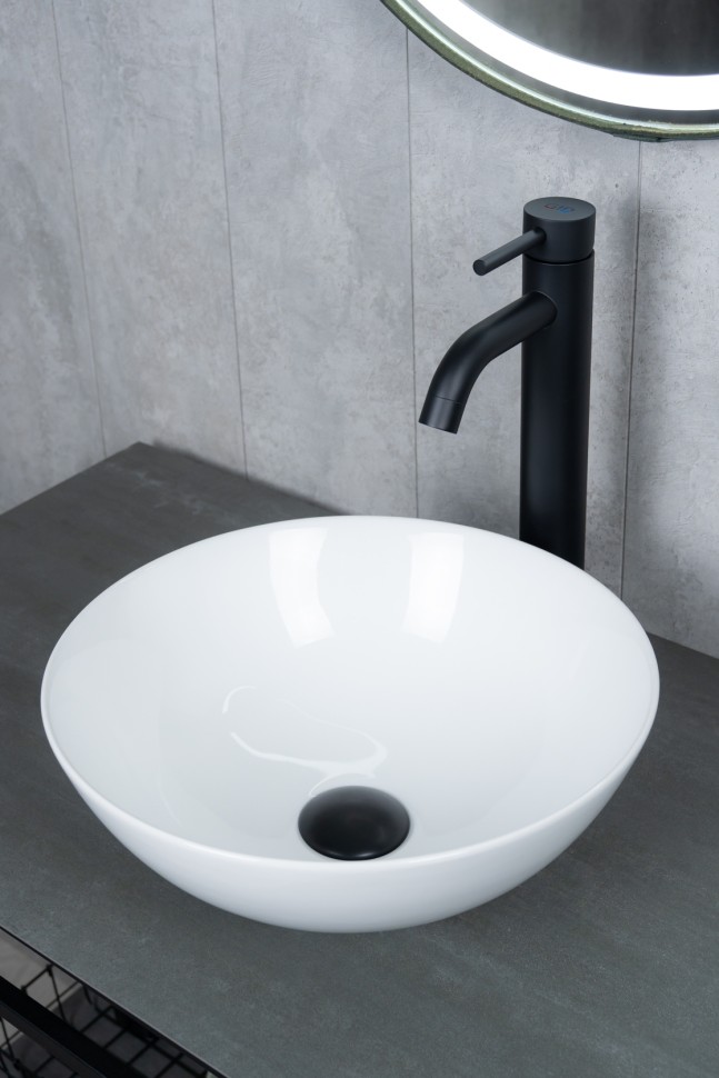 Раковина Gid 9081W 51243 накладная белая 36x36x14