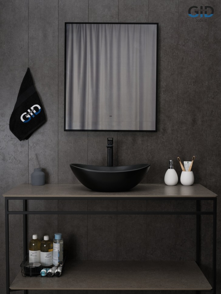 Раковина Gid Bm9133 53352 накладная черная матовая 48x30.5x14.5