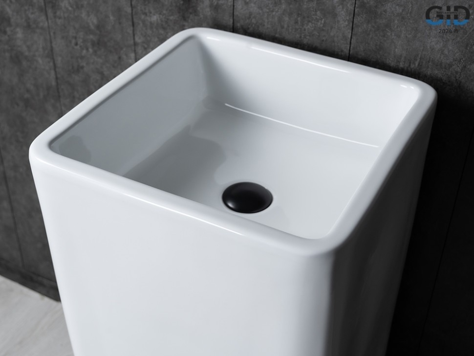 Раковина Gid Nb149 81119 накладная белая 41x41x85