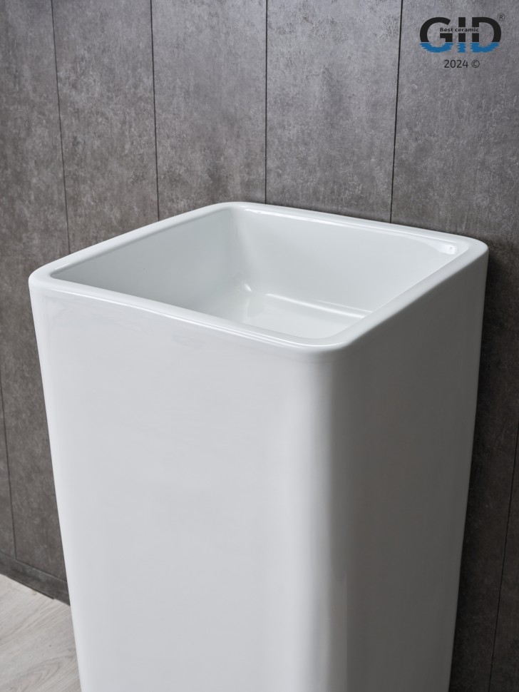 Раковина Gid Nb149 81119 накладная белая 41x41x85