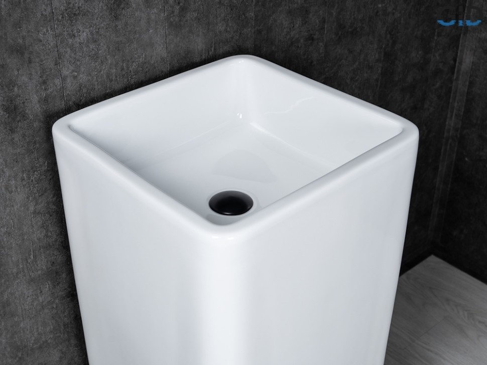 Раковина Gid Nb149 81119 накладная белая 41x41x85