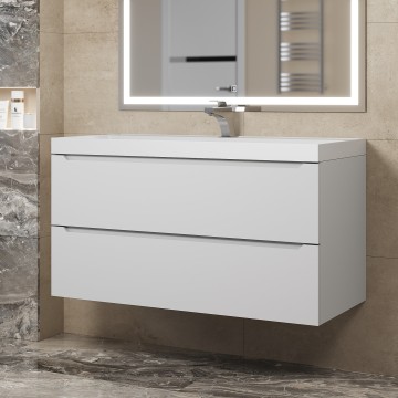 Тумба под раковину для ванной Uperwood Tanos 100 см, подвесная, белая матовая