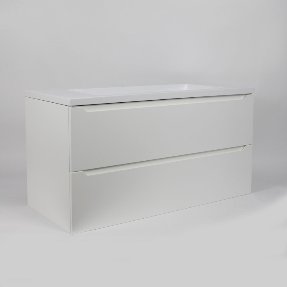 Тумба под раковину для ванной Uperwood Tanos 100 см, подвесная, белая матовая