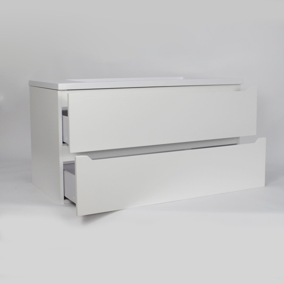 Тумба под раковину для ванной Uperwood Tanos 100 см, подвесная, белая матовая