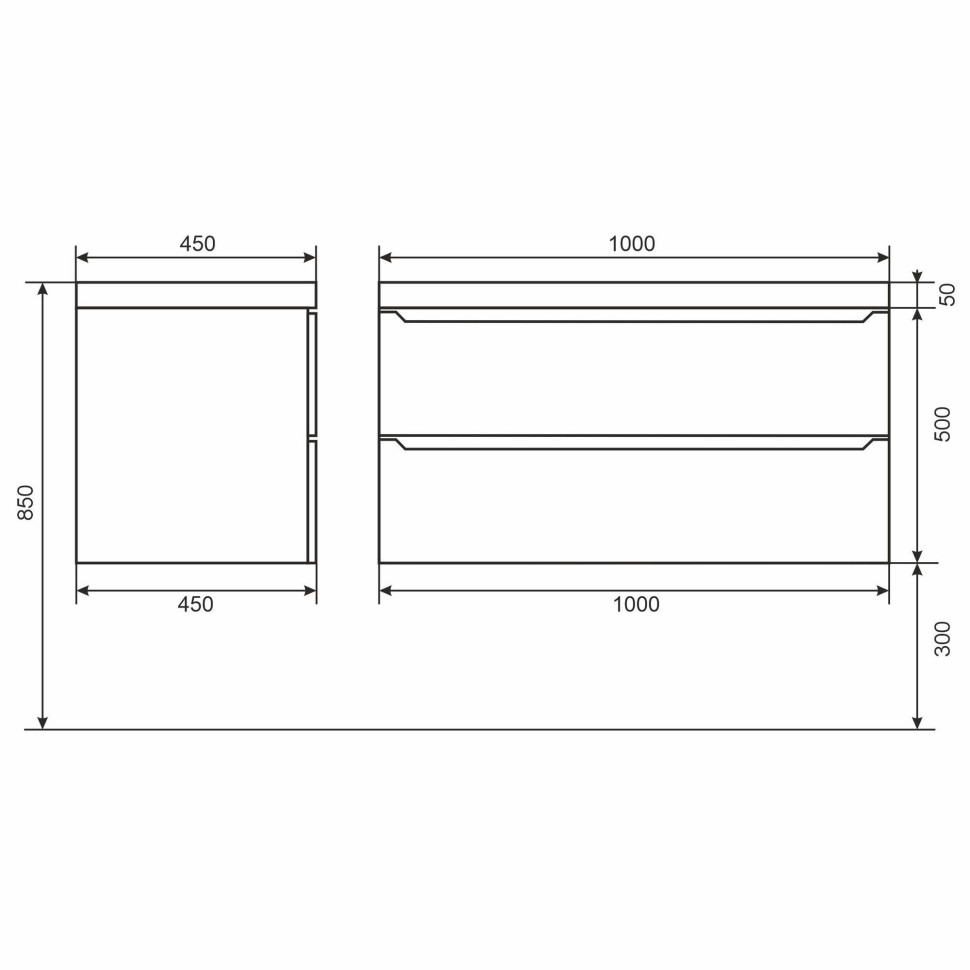 Тумба под раковину для ванной Uperwood Tanos 100 см, подвесная, белая матовая