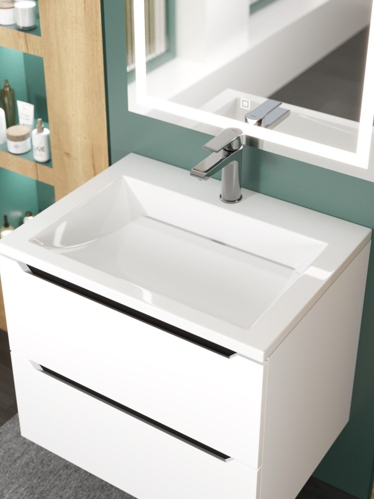 Раковина для ванной Uperwood Self 80х45х13,5 см, белая глянцевая