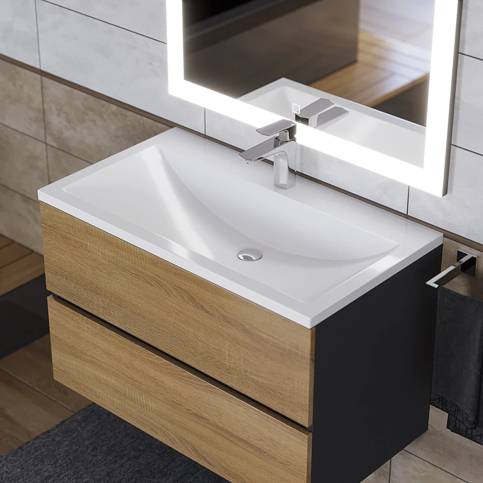Раковина для ванной Uperwood Self 80х45х13,5 см, белая глянцевая