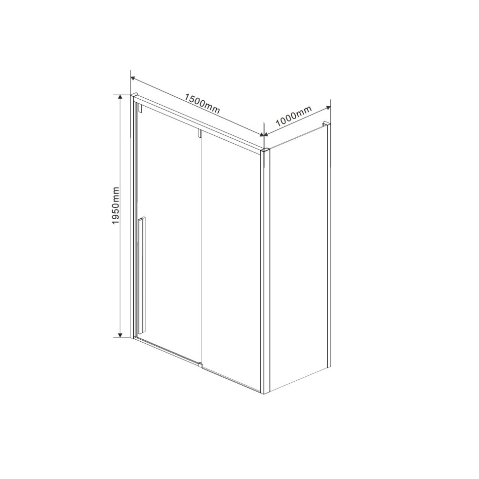 Душевой уголок Lugano VSR-1L1015CL-1, 1500*1000, хром, стекло прозрачное