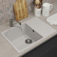 Кухонная мойка из искусственного камня Uperwood ECON UPD-506-001, прямоугольная, белая матовая