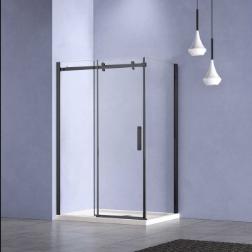 Душевой уголок Комо-Н (Como-N) VSR-4CN8016CLB, 1600*800, черный, стекло прозрачное