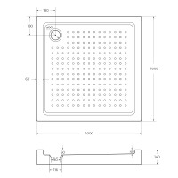 Акриловый поддон CEZARES TRAY-A-A-100-15-W0