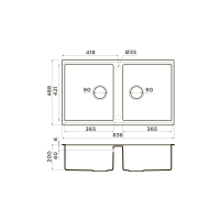 Кухонная мойка Omoikiri Kitagawa 83-2-U-WH Artceramic/белый