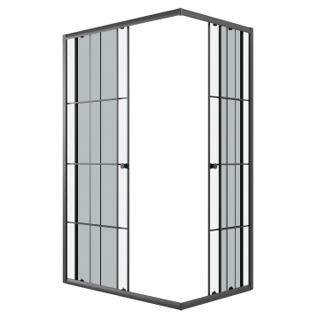 Душевое ограждение Niagara Eco NG-1012-14QKL (120х80х190) прямоугольник,черный,раздвижное,стекло клетка,1 место