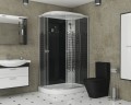 Душевая кабина Niagara Eco NG-4512-14R BLACK (120х80х215) низкий поддон(13см),стекло мозаика,3 места