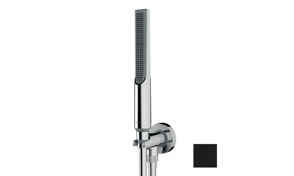 Душевой комплект BOSSINI Apice CE3004C.073 с душем-палочкой, держателем и шлангом, чёрный матовый