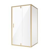 Душевое ограждение Niagara Nova NG-43-10AG-A90G (100х90х195) прямоугольник,золото,двери распашные,стекло прозрачное,2 места