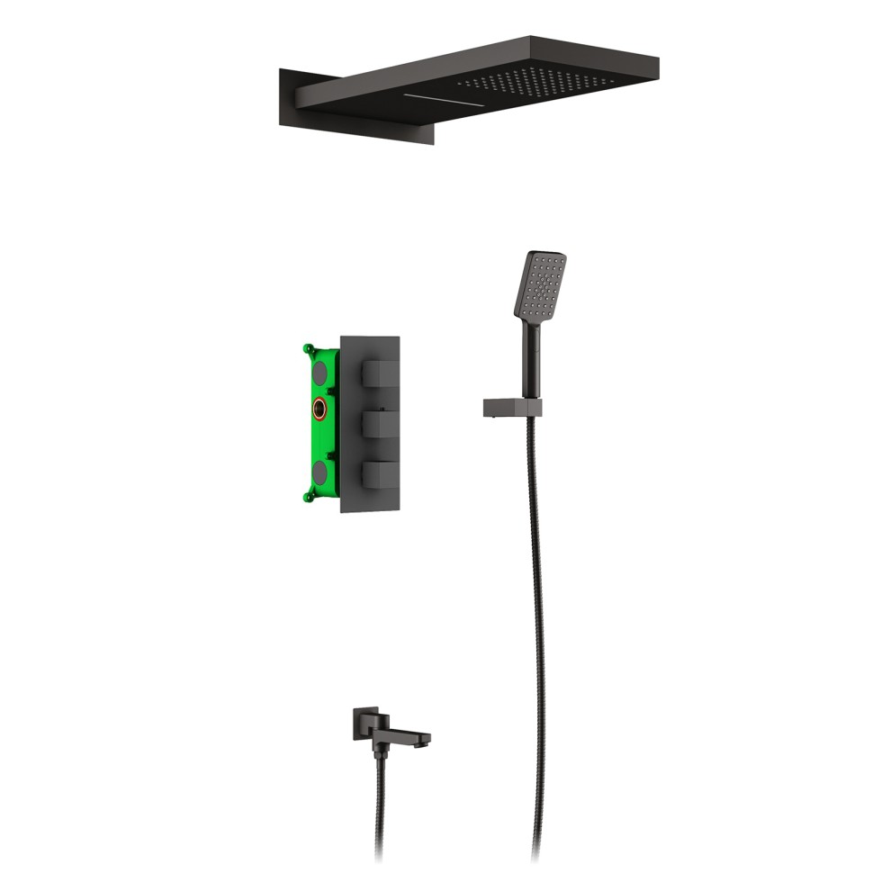 Душевая система встроенная с термостатом Timo Petruma SX-5079/03SM черный