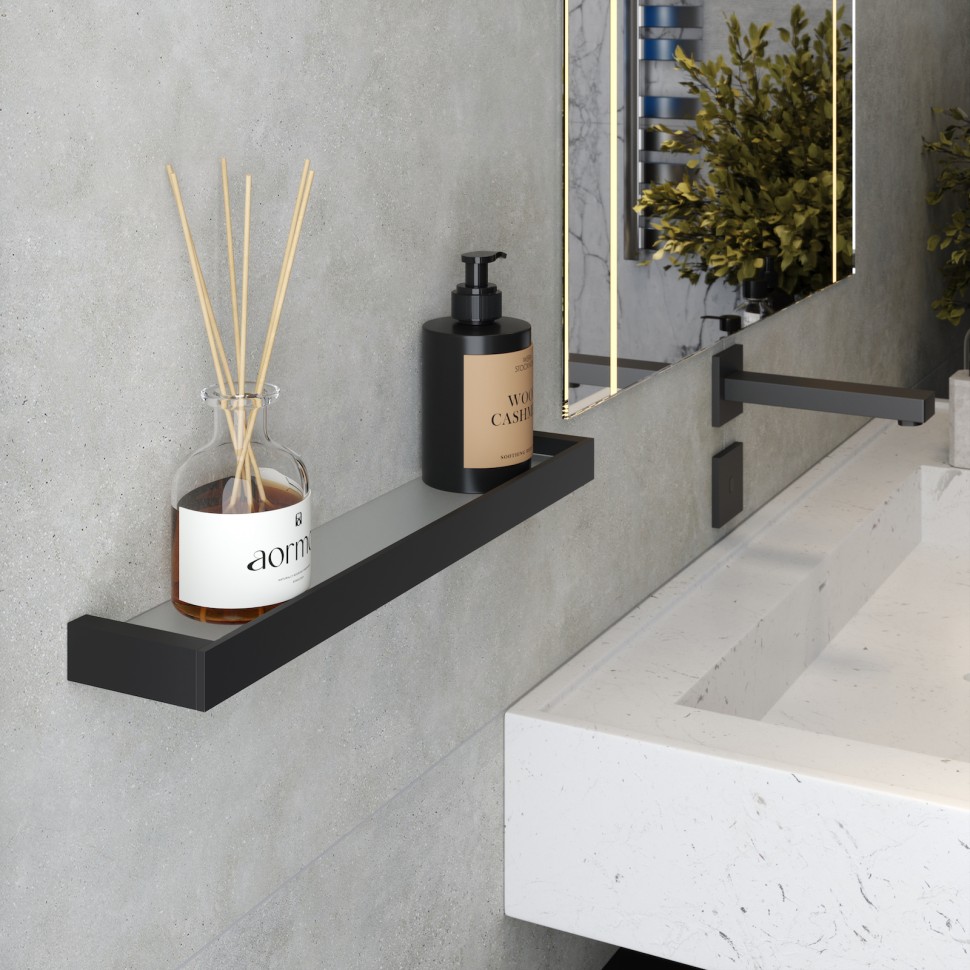 Полка в ванную стеклянная Timo Petruma 15272/03 черный