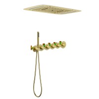 Душевая система встроенная с термостатом Timo Saona SX-2319/17SM золото матовое