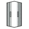Душевое ограждение Grossman Cosmo 300.K33.02.8080.21.02 (80х80х195) квадрат,раздвижная,черный матовый,стекло шиншилла, 1 место
