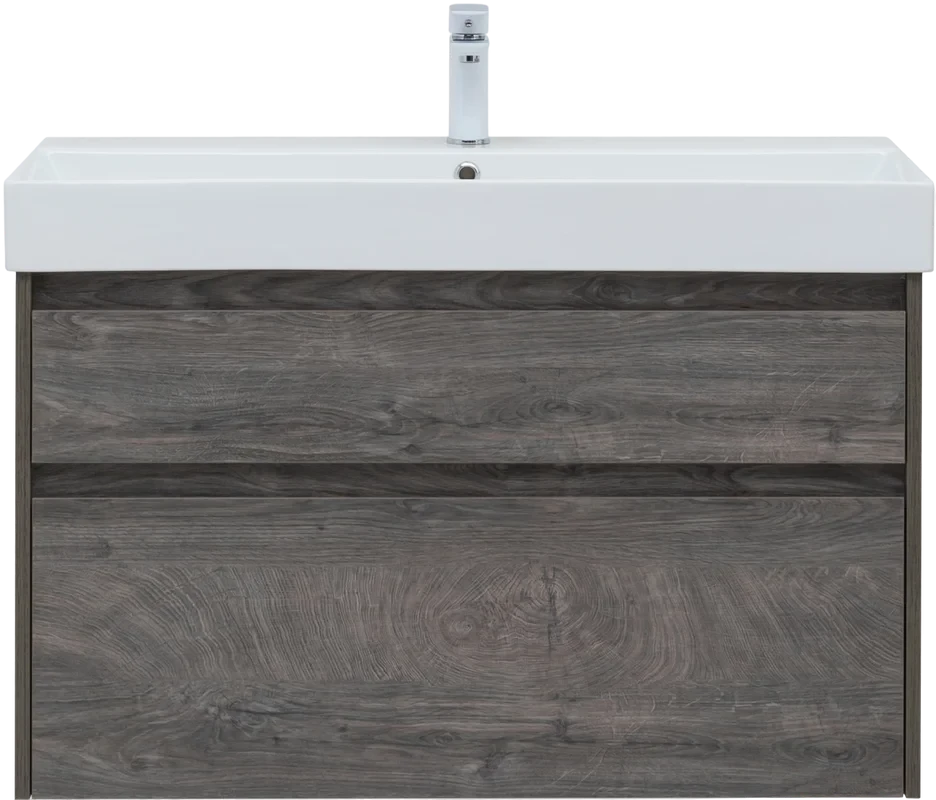 Тумба c раковиной Nova Lite 100 2 ящ. (SLIM SYNERGY) цв. дуб рошелье