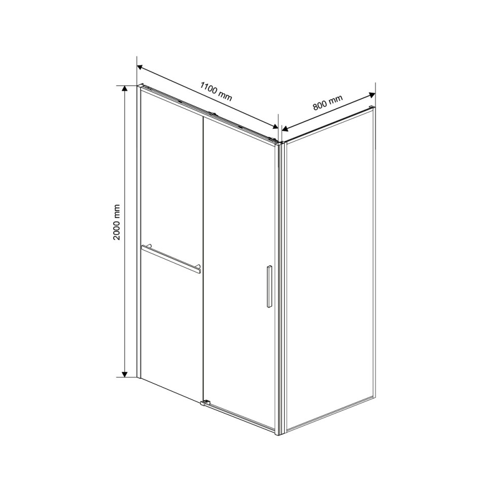 Душевой уголок Slim Soft VSR-1SS8011CL, 1100*800, хром, стекло прозрачное