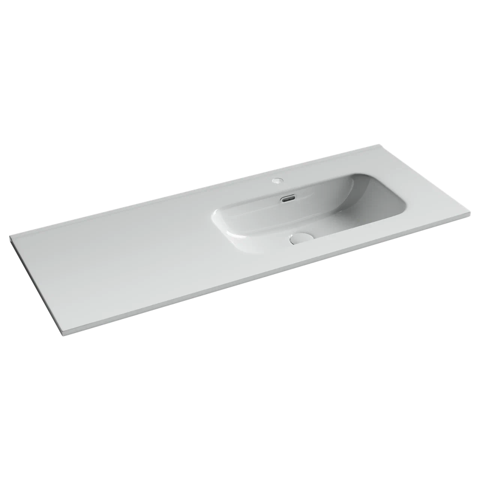 Раковина накладная мебельная CERAMICANOVA Element чаша справа с отверстием под смеситель 1210x465x180 мм цвет белый CN7006R