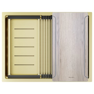 Мойка нерж. сталь NEXT-MULTI SINK 58 UNI, PM785845-BG, брашированное золото, 580х450мм, Paulmark
