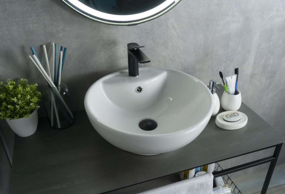 Раковина Gid N9001 51101 накладная белая 45x45x17