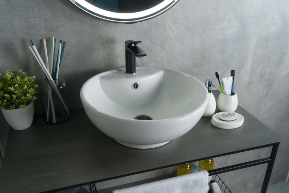 Раковина Gid N9001 51101 накладная белая 45x45x17