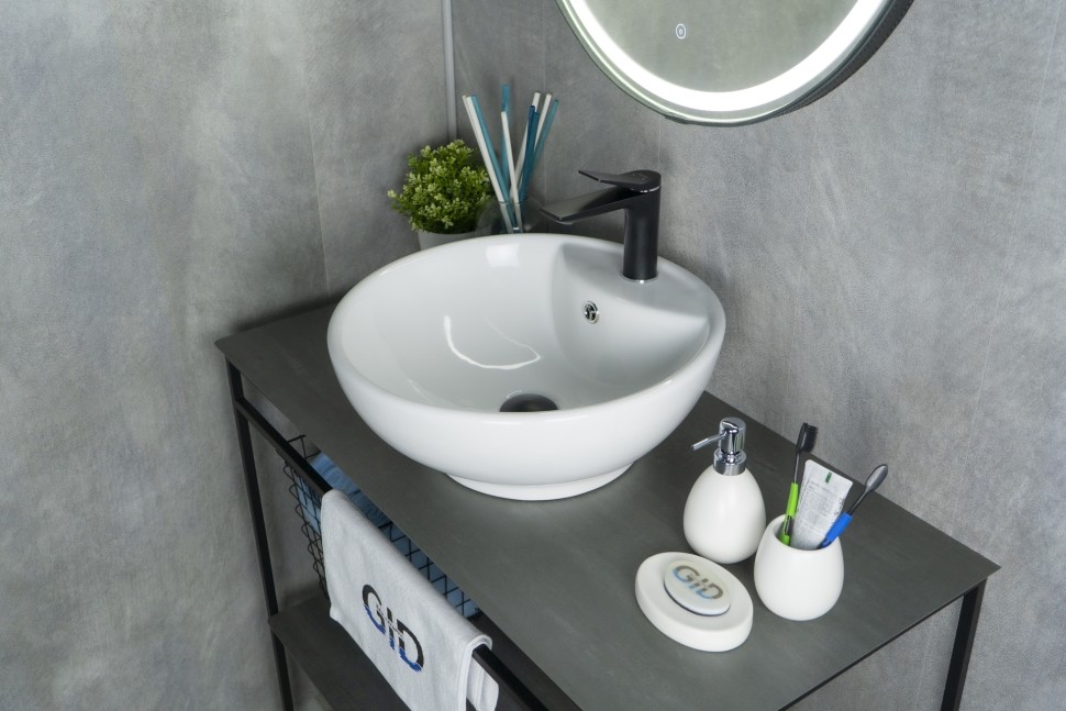 Раковина Gid N9001 51101 накладная белая 45x45x17