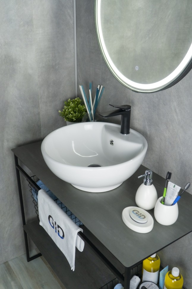 Раковина Gid N9001 51101 накладная белая 45x45x17