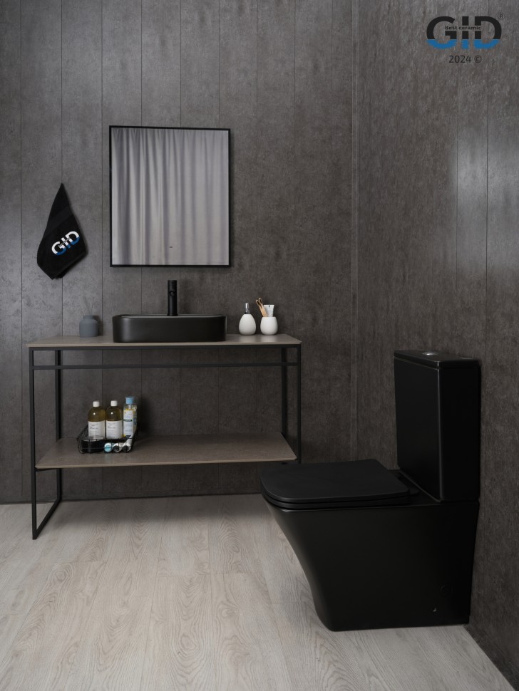 Раковина Gid Bm9550 53364 накладная черная матовая 50x40x11