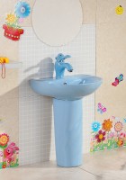 Раковина Gid Nb192-BU 69910 накладная с пъедесталом голубая 43x36x51