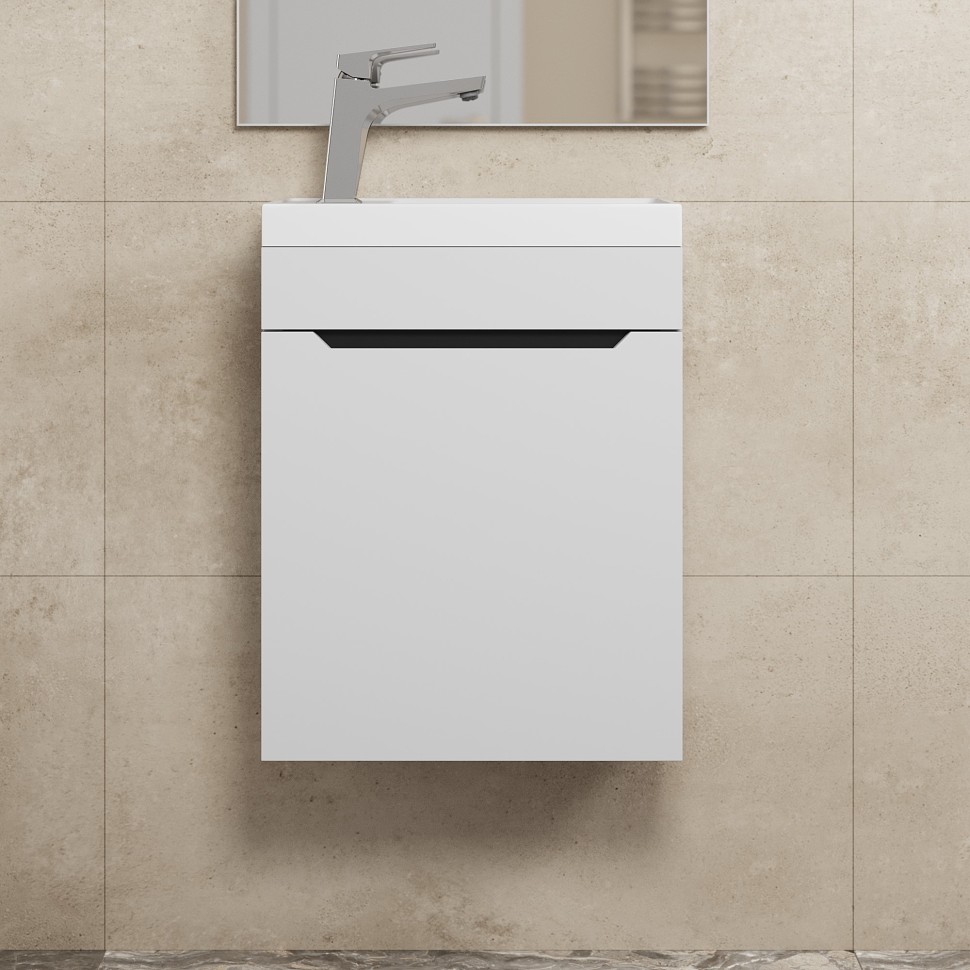 Тумба под раковину для ванной Uperwood Tanos 40 см, подвесная, белая/графит