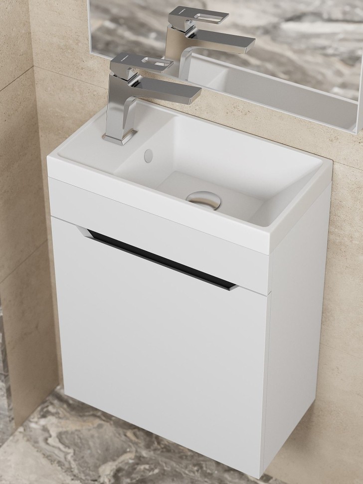 Тумба под раковину для ванной Uperwood Tanos 40 см, подвесная, белая/графит