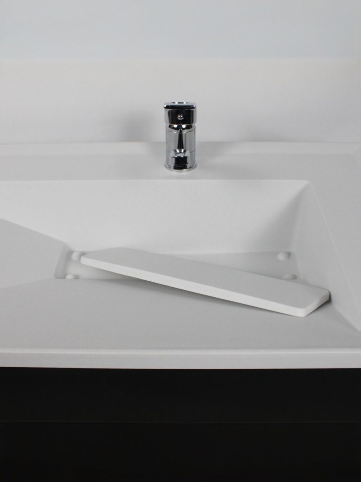 Раковина для ванной кварцевая Uperwood Lotus Quartz 80х50х13 см, белая матовая, жасмин