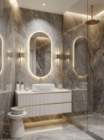 Зеркало для ванной Uperwood Next LED 50*100, бесконтактный сенсор, золотое