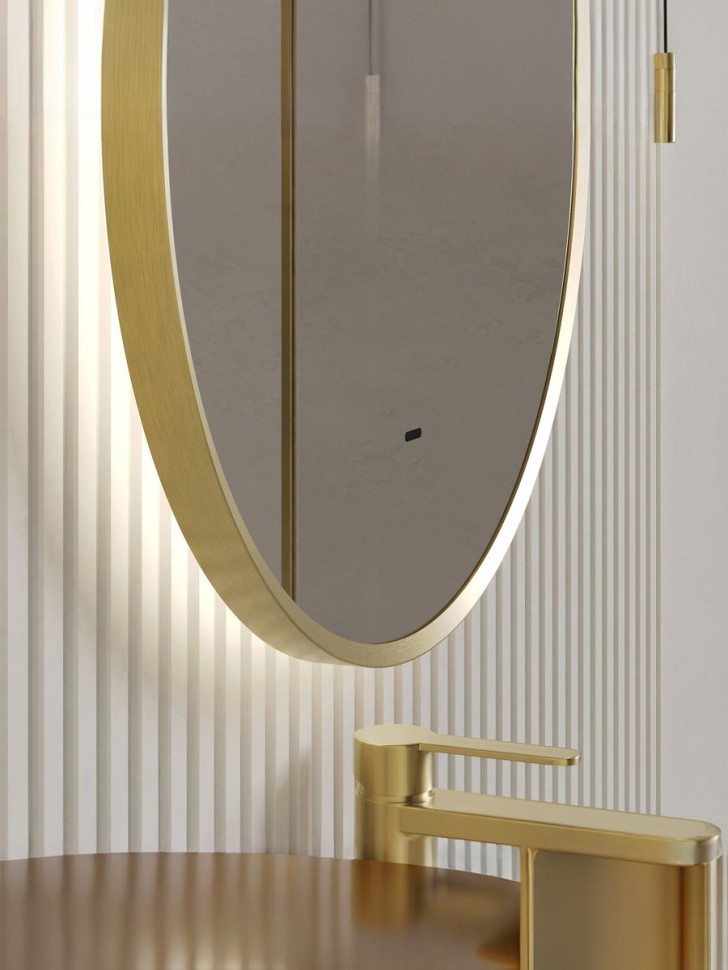 Зеркало для ванной Uperwood Next LED 50*100, бесконтактный сенсор, золотое
