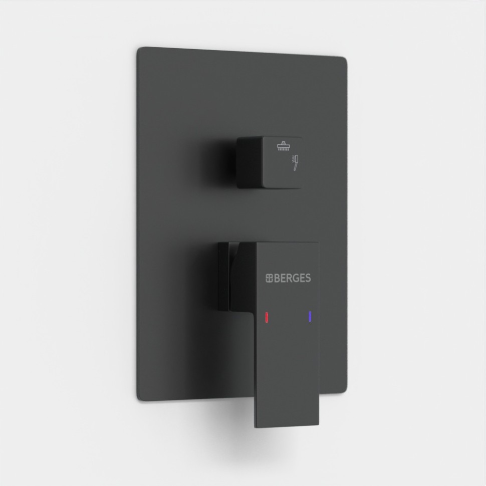 Душевой комплект BERGES VENTAS 2S BLACK, черный матовый