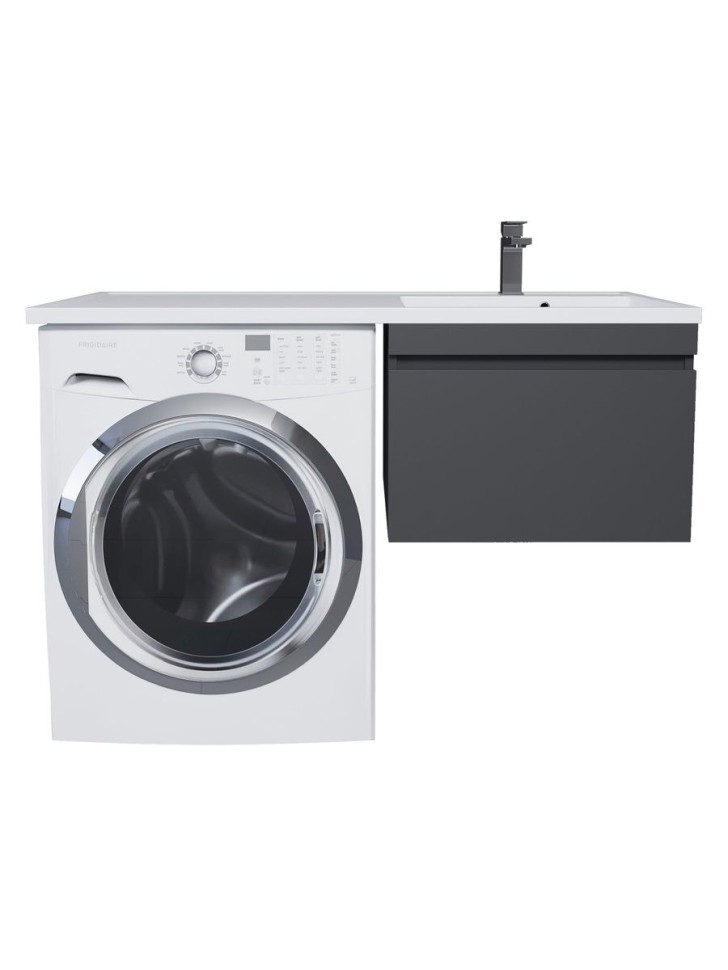 Тумба под стиральную машину подвесная Uperwood Magenta 55х50х55 см, черная, выдвижной ящик