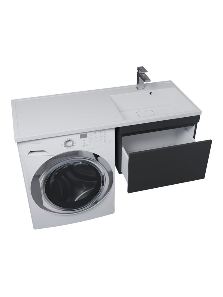 Тумба под стиральную машину подвесная Uperwood Magenta 55х50х55 см, черная, выдвижной ящик